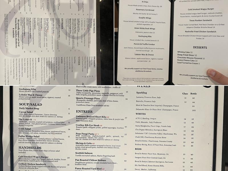 The R at Renaissance Richardson Menu