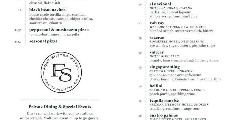 Four Palms Menu