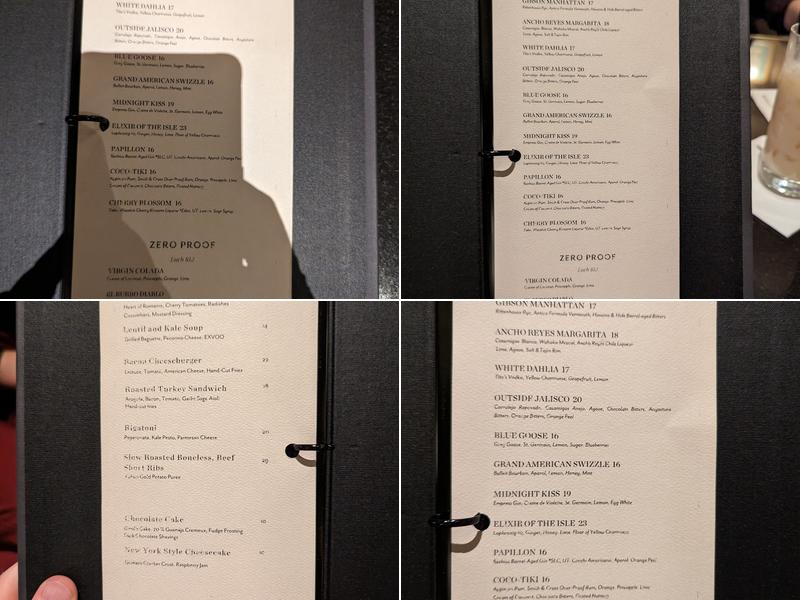 The Gibson Lounge Menu