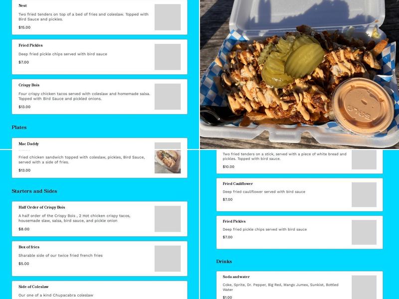 Chi Chi Birds Hot Chicken Menu