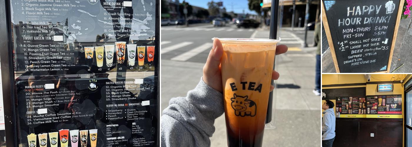 E Tea Menu