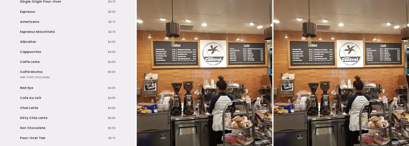 Caffe Central Menu