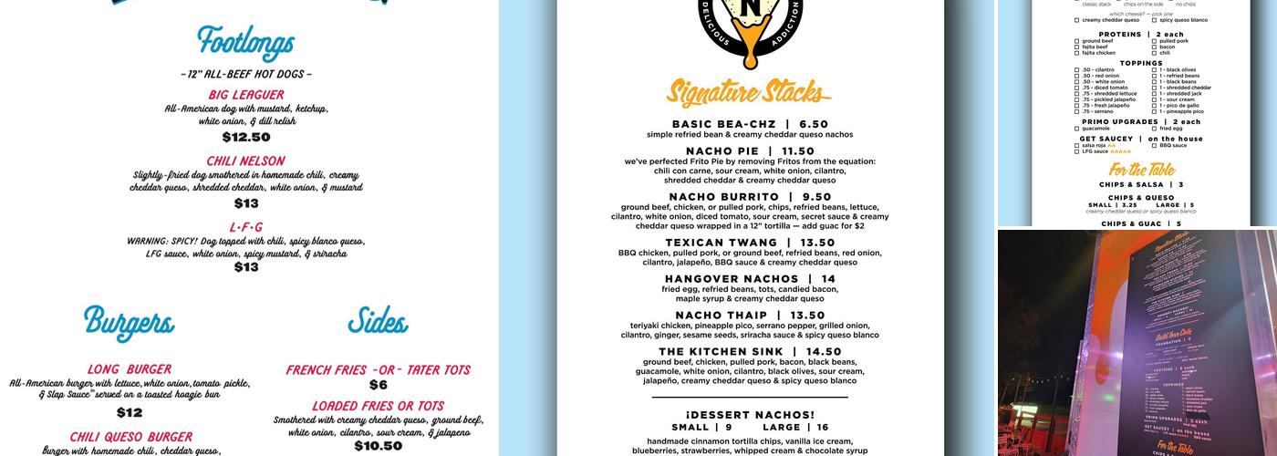 Nachoholics Menu