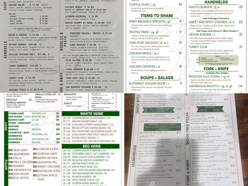 Bosc & Bartlett Menu