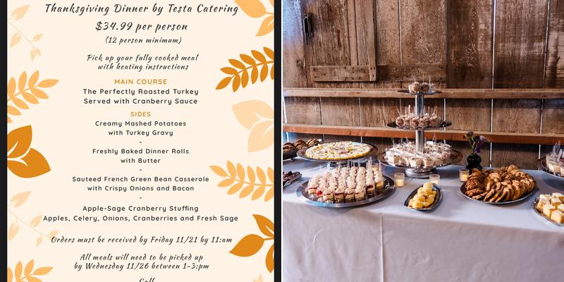Testa Catering & Event Rentals Menu
