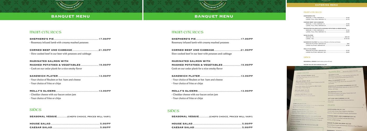 Molly's Pub Menu