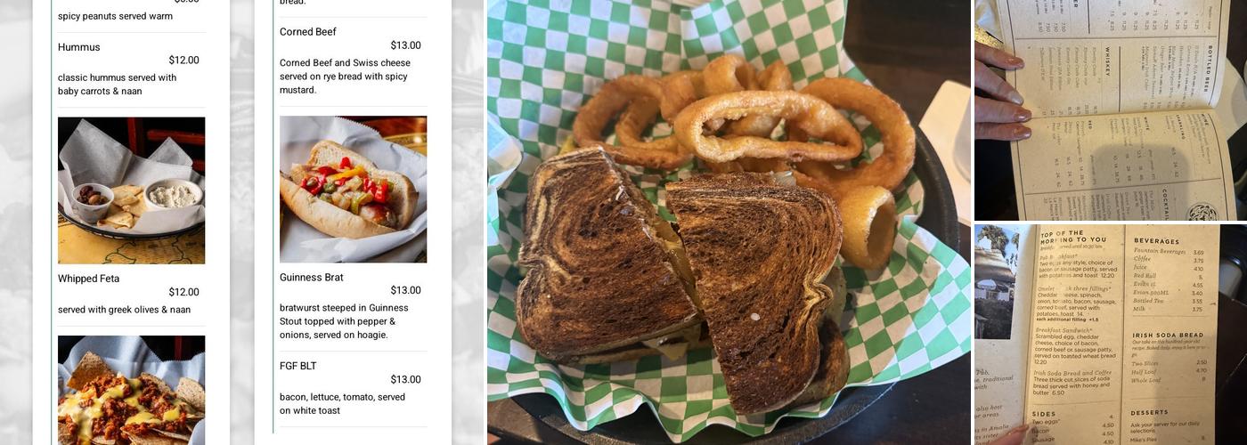 Four Green Fields Menu