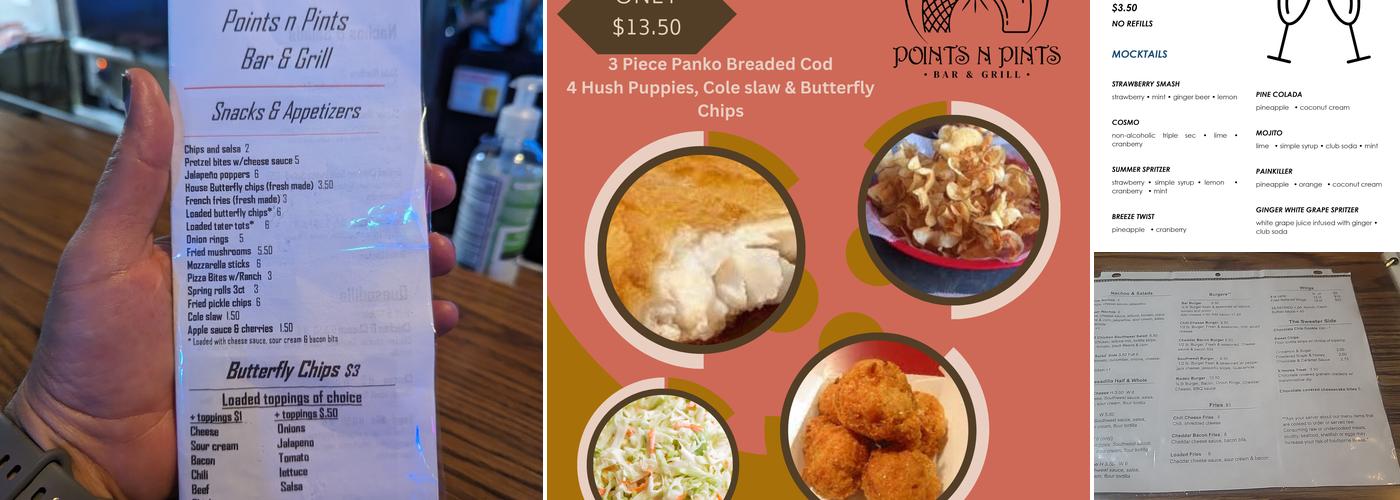 Points n Pints Bar & Grill Menu