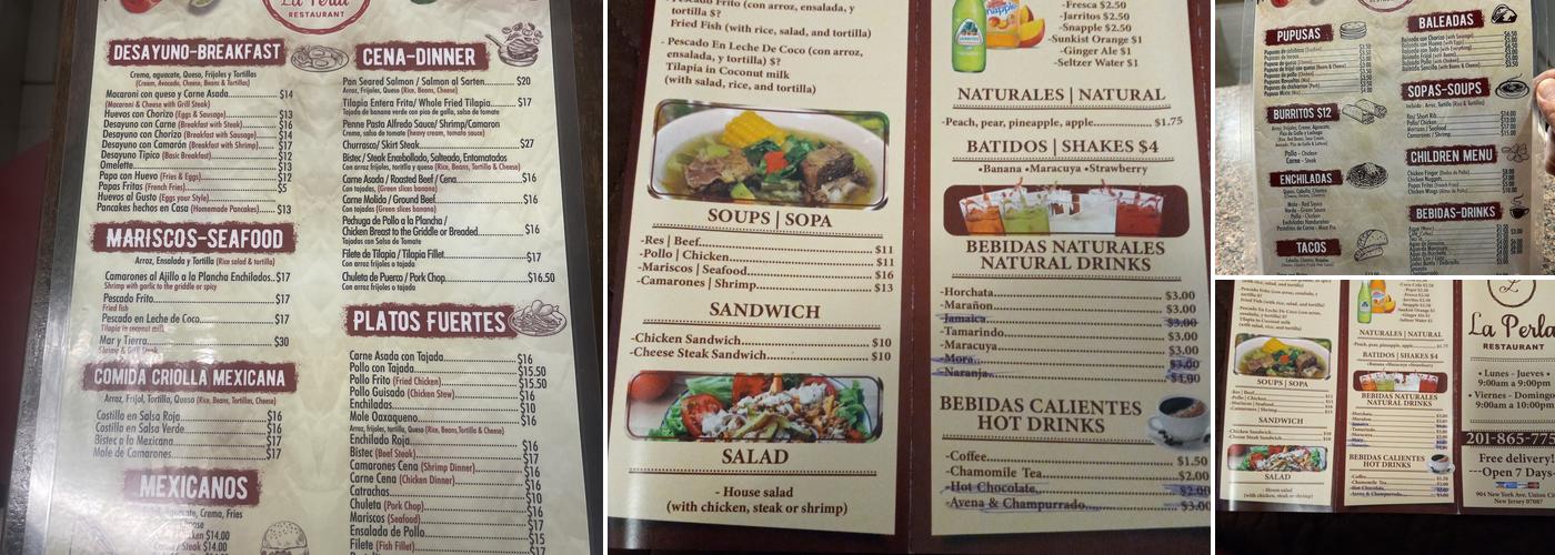 La Perla Menu