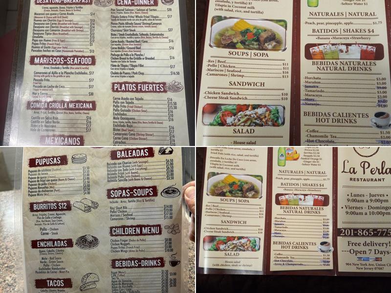 La Perla Menu