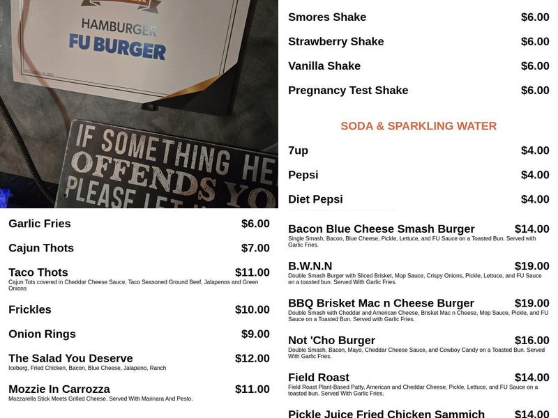 FU-Burger Menu