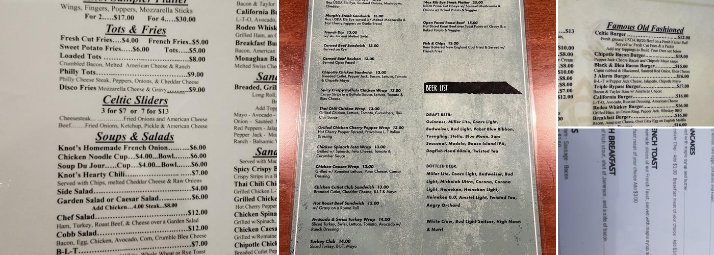 Celtic Knot Menu