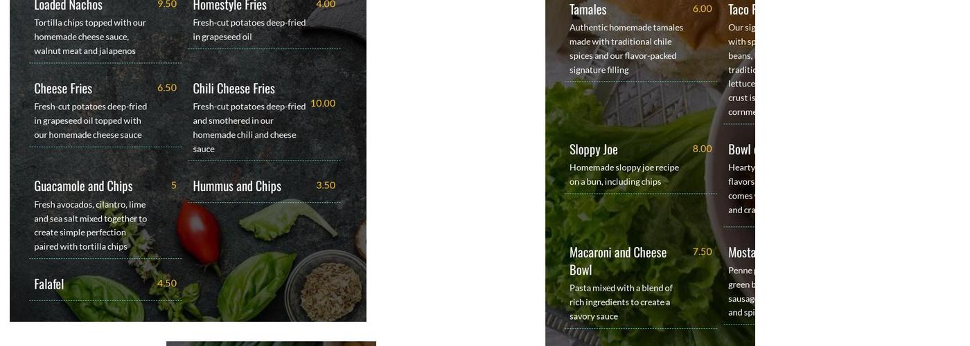 Official Vegans Only, LLC Menu