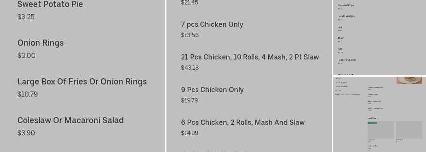 Yonkers Fried Chicken Menu