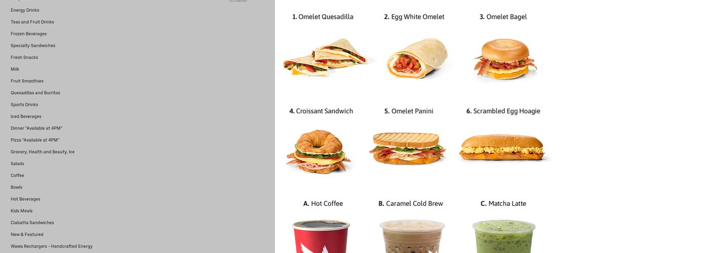 Wawa Menu