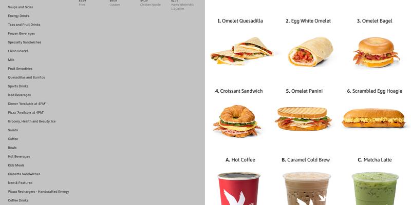 Wawa Menu
