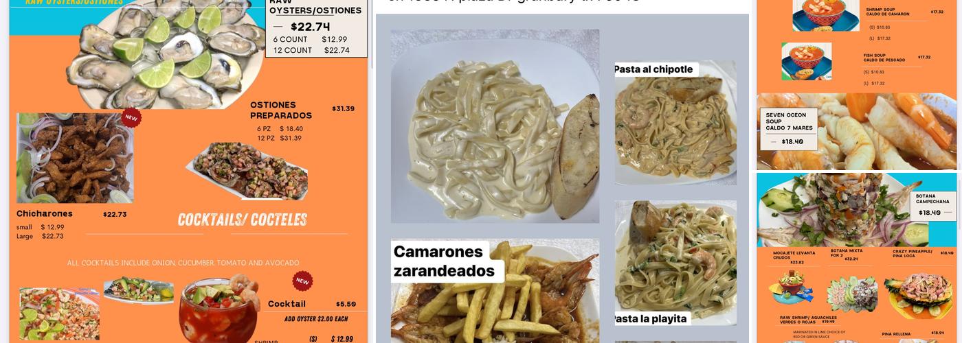 Mariscos playa Miramar LLC Menu