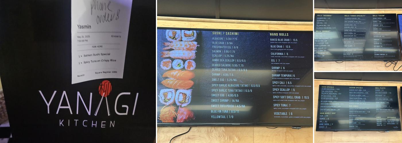 Yanagi Kitchen Long Beach Menu