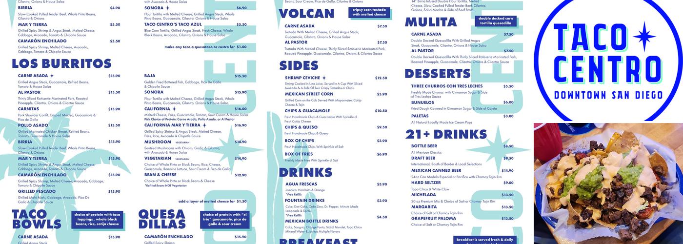 TACO CENTRO Menu