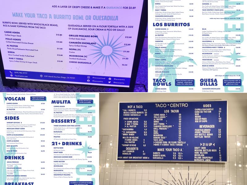 TACO CENTRO Menu