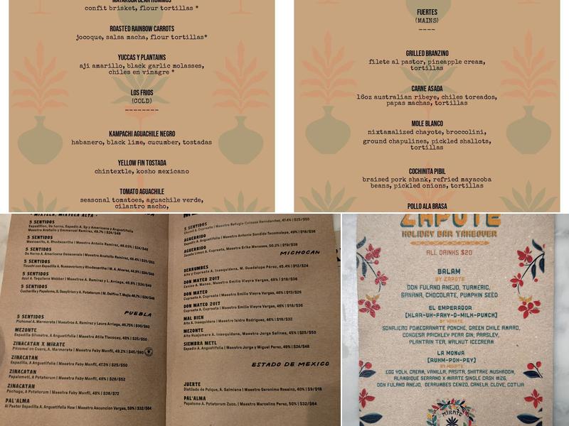 Mirate Menu