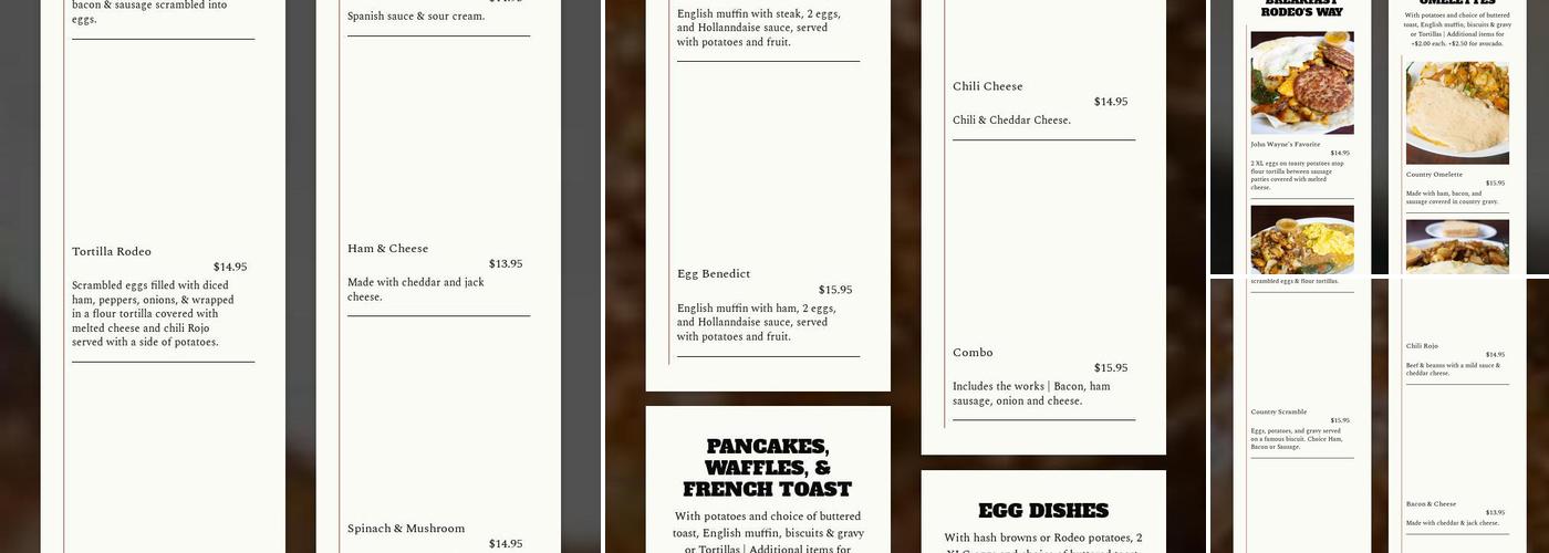 Rodeo Café Menu