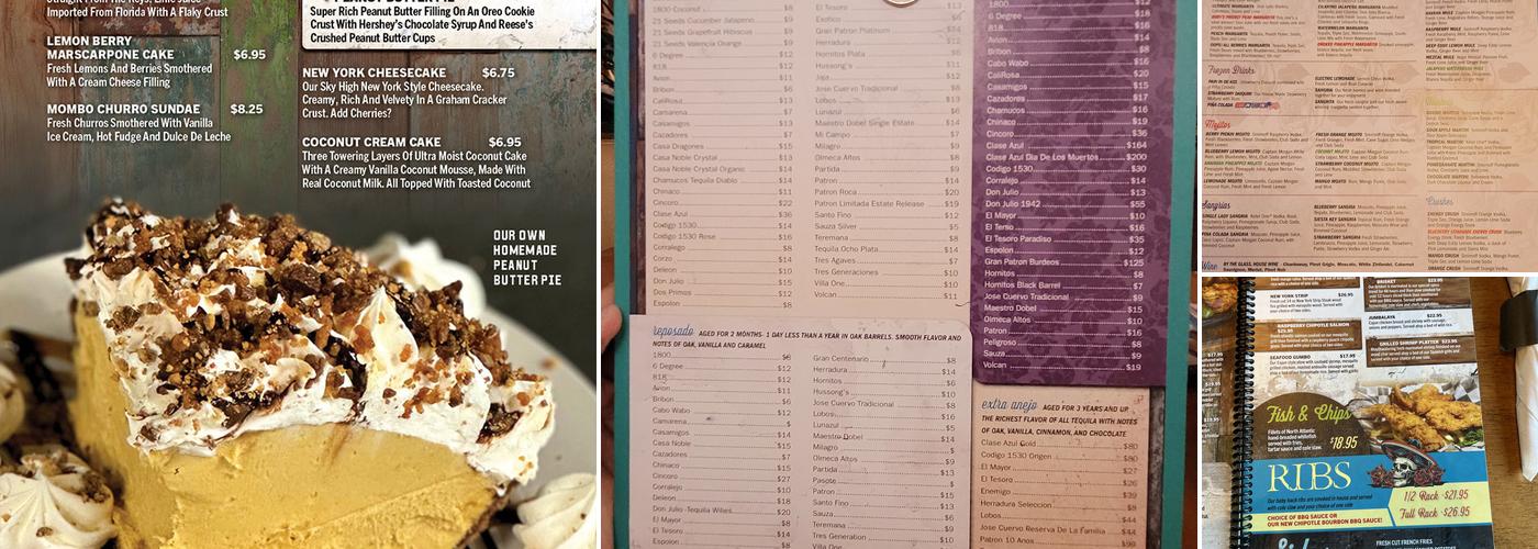 Tequila Willies Menu