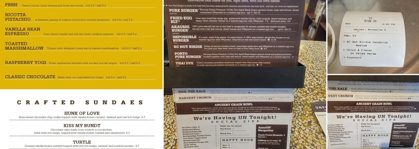Unforked Menu