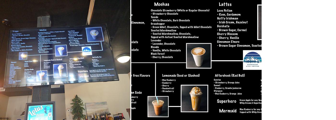 Abundant Life Coffee LLC Menu