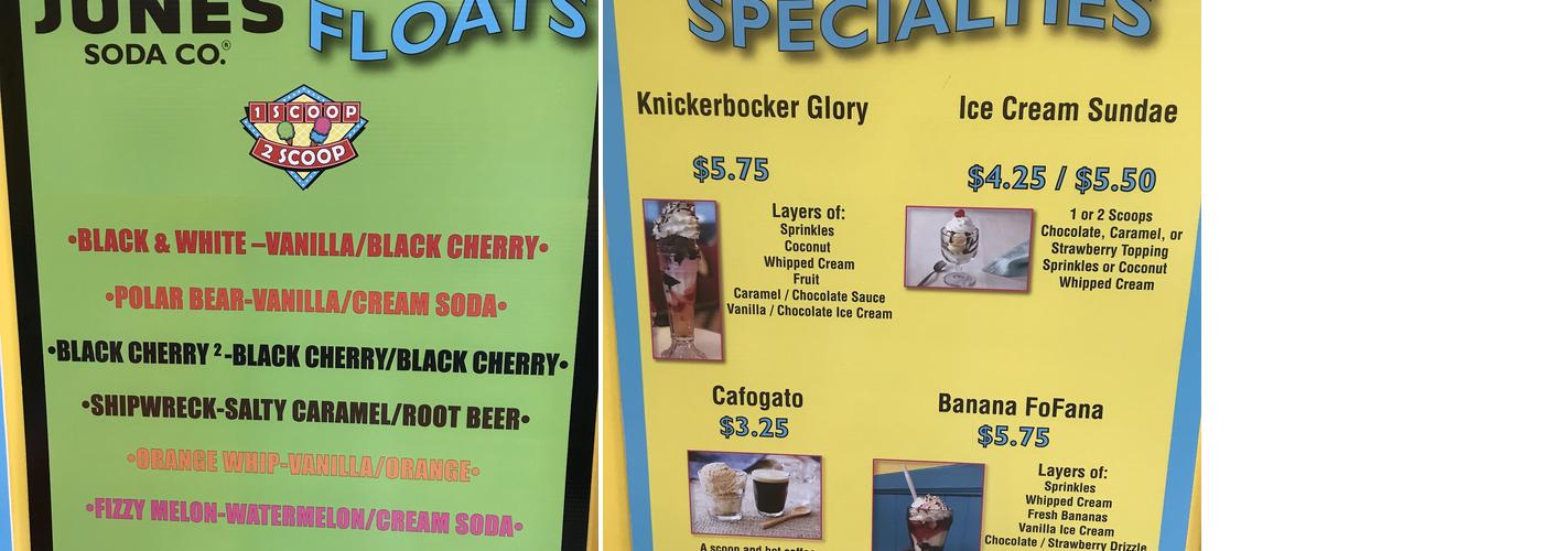 1 Scoop 2 Scoop Menu