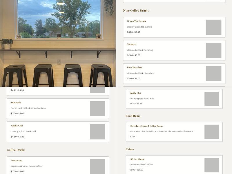 E's Espresso Menu