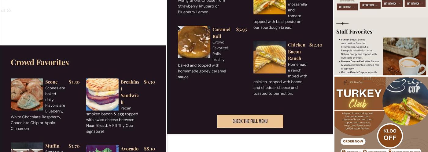 Fill Thy Cup Menu