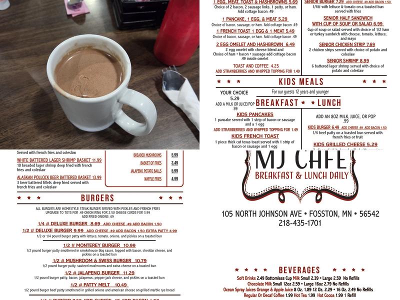 MJ Cafe Menu