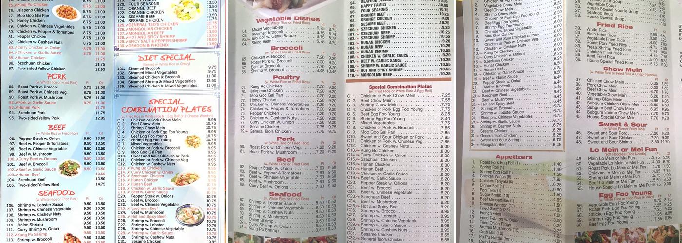 China Buffet Menu
