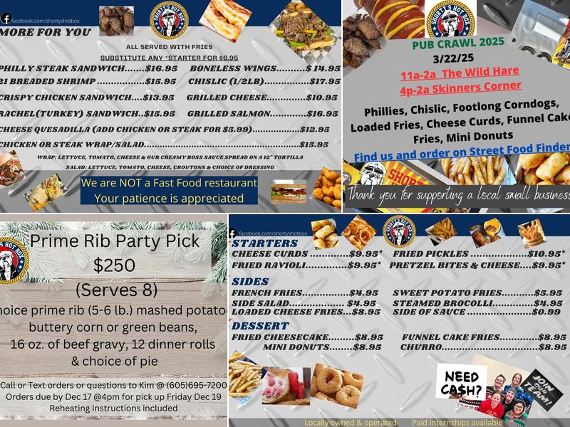 Shorty’s Menu