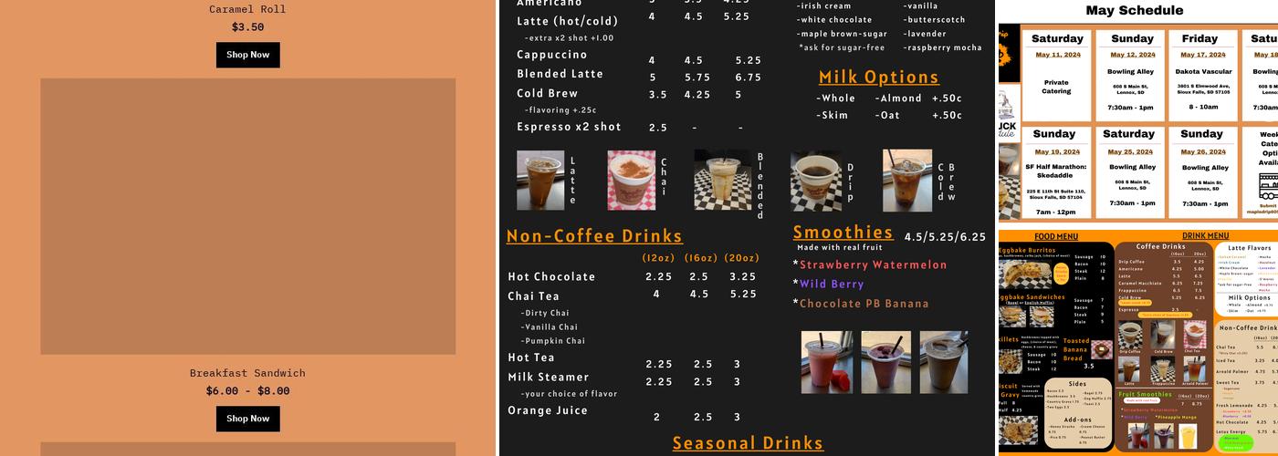 Maple Drip Menu