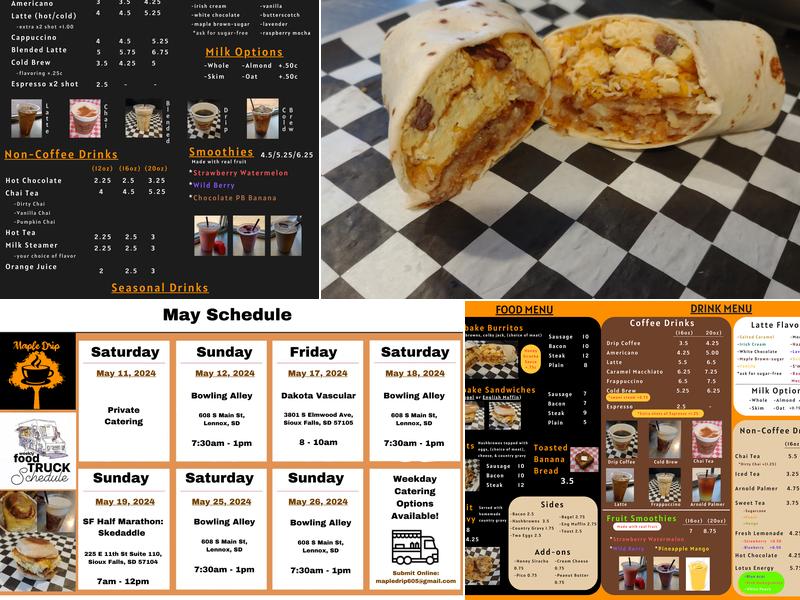 Maple Drip Menu