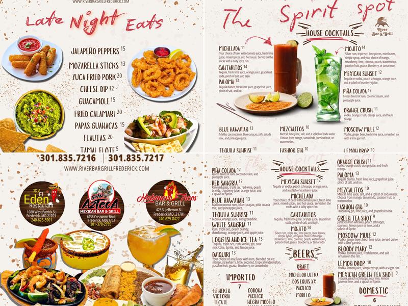 River Bar & Grill Menu