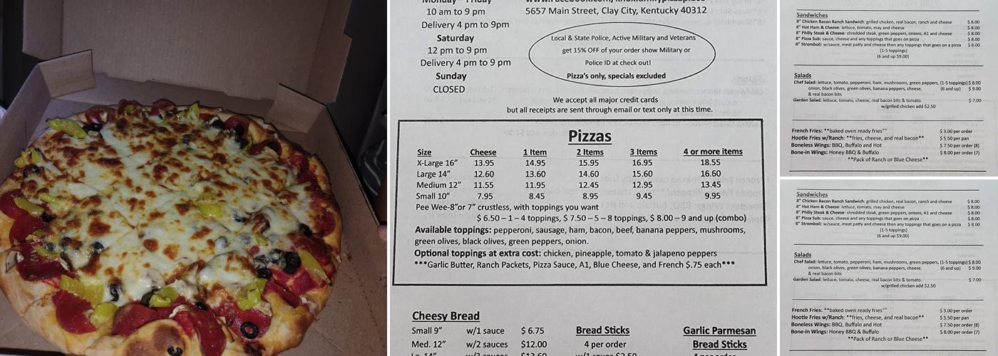 Knox Family Pizza Menu