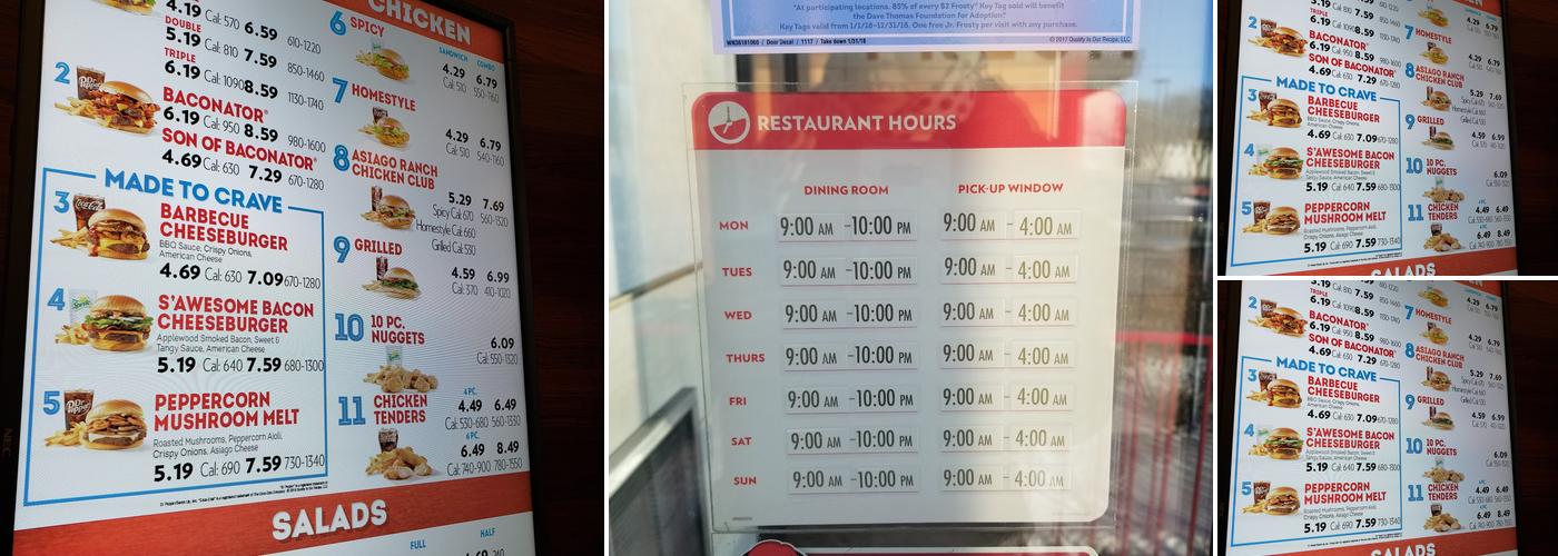 Wendy's Menu