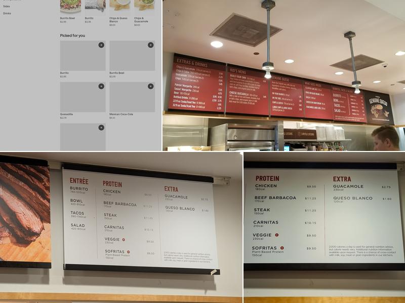 Chipotle Mexican Grill Menu