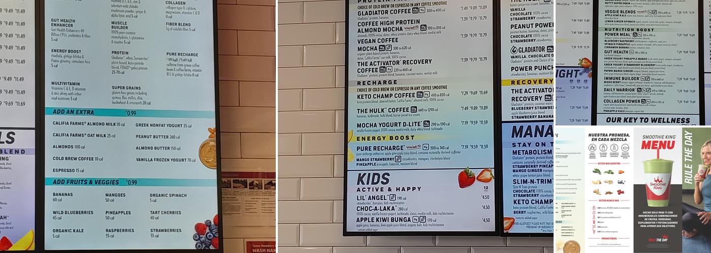 Smoothie King Menu