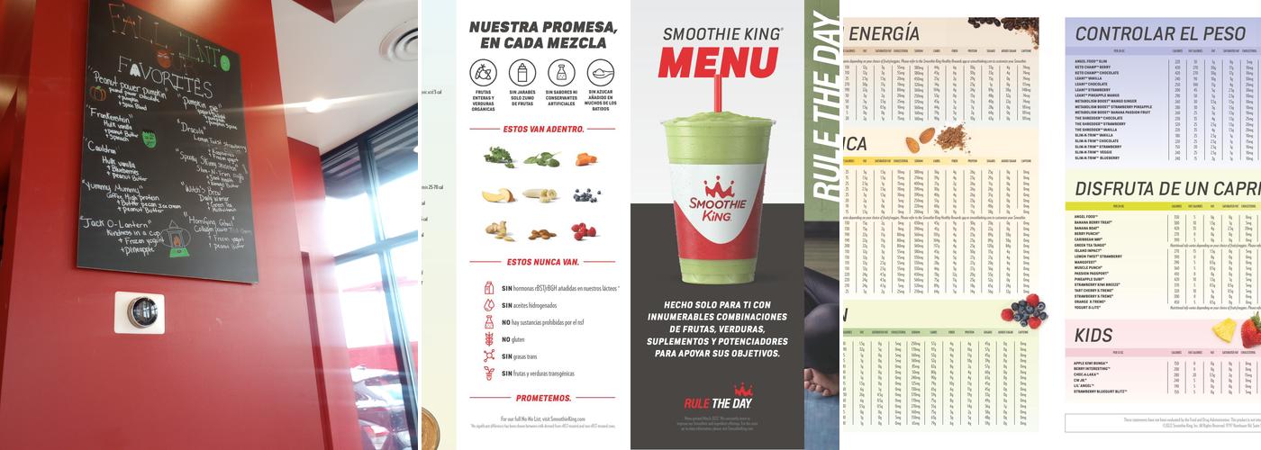 Smoothie King Menu