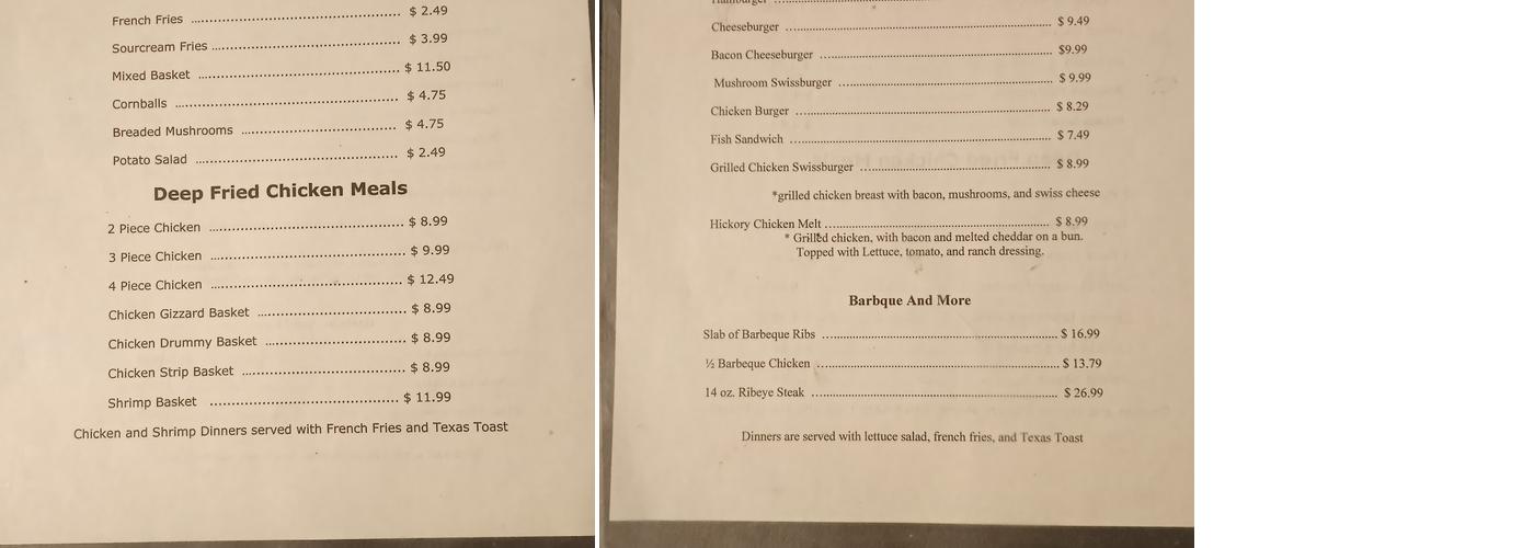 Fast Eddies Menu