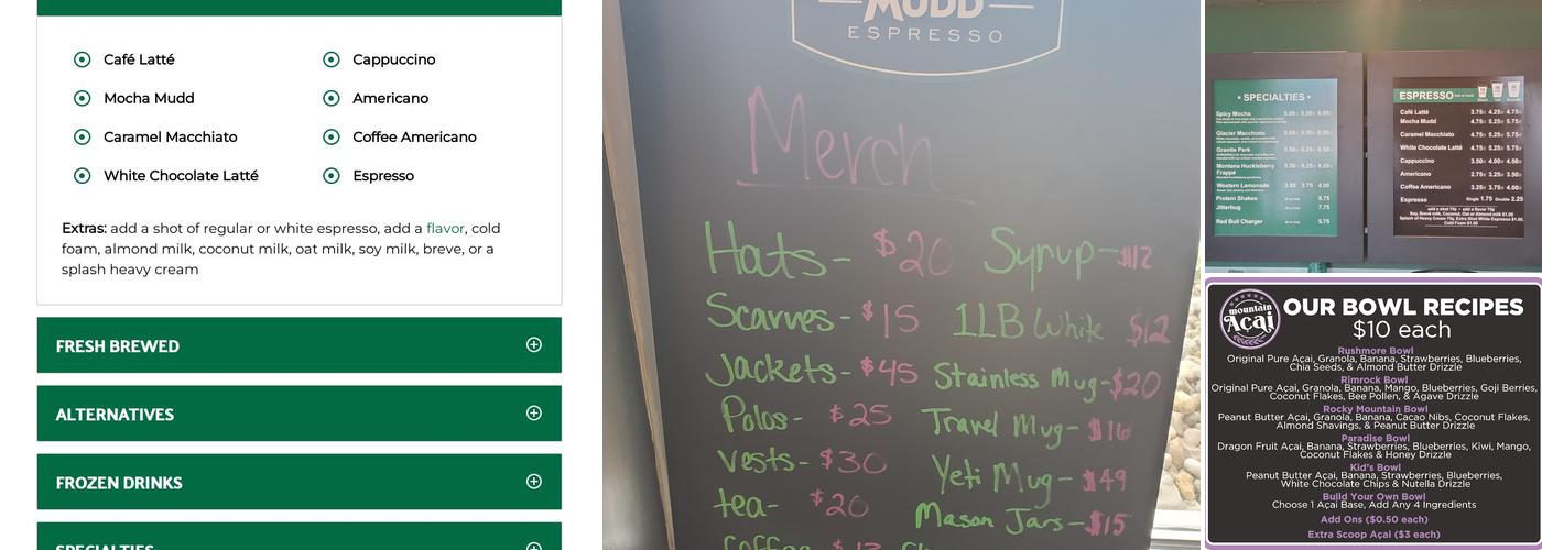 Mountain Mudd Espresso (Rapid City) Menu