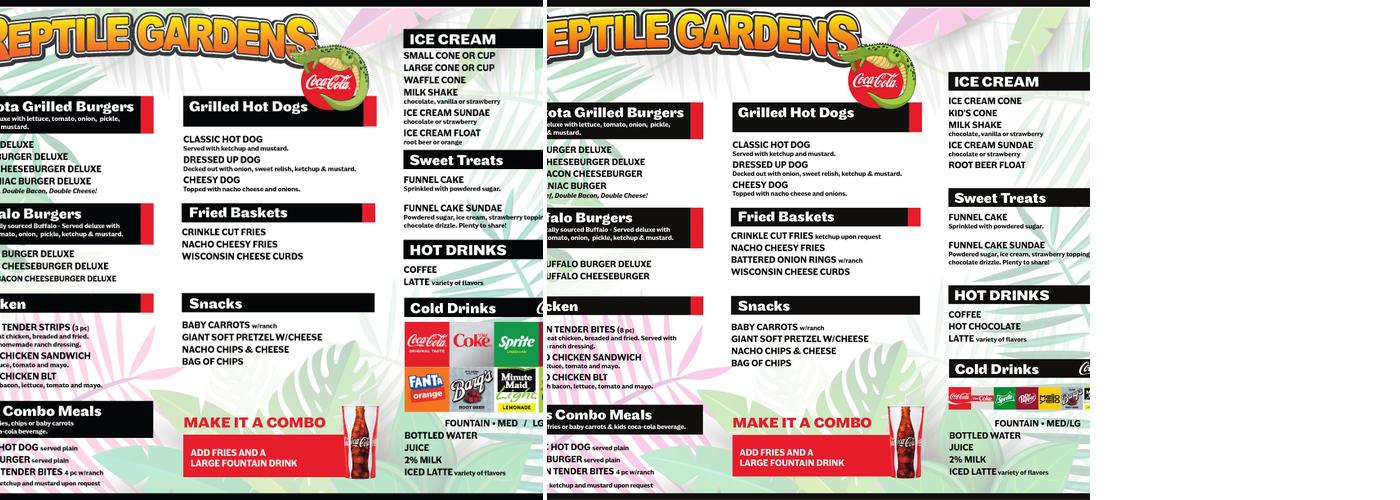 Green Parrot Cafe Reptile Gardens Menu