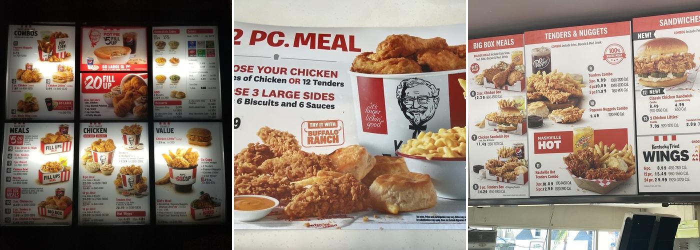 KFC Menu