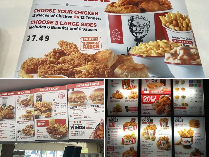 KFC Menu