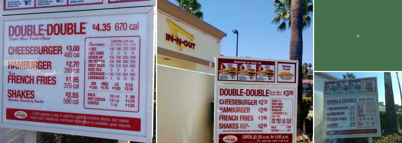 In-N-Out Burger Menu