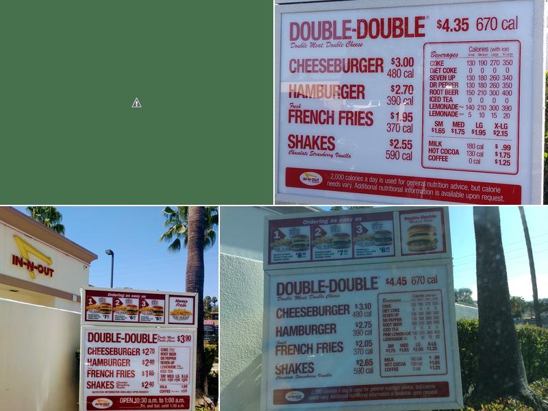 In-N-Out Burger Menu